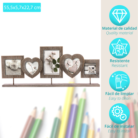 CONJUNTO 5 MARCOS DECORATIVOS DE SOBREMESA image 1
