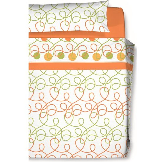 JUEGO DE SÁBANAS ESTAMPADO NUDOS DE CARLA RUBINI NARANJA 150 CM image 0