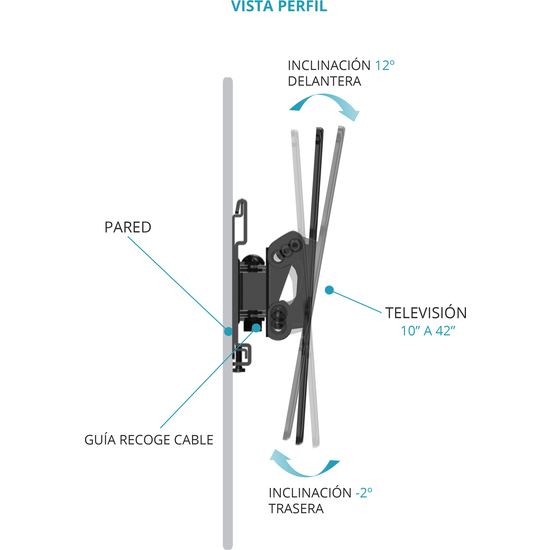 SOPORTE ABATIBLE 10" A 42" (200X200) 25KG image 3