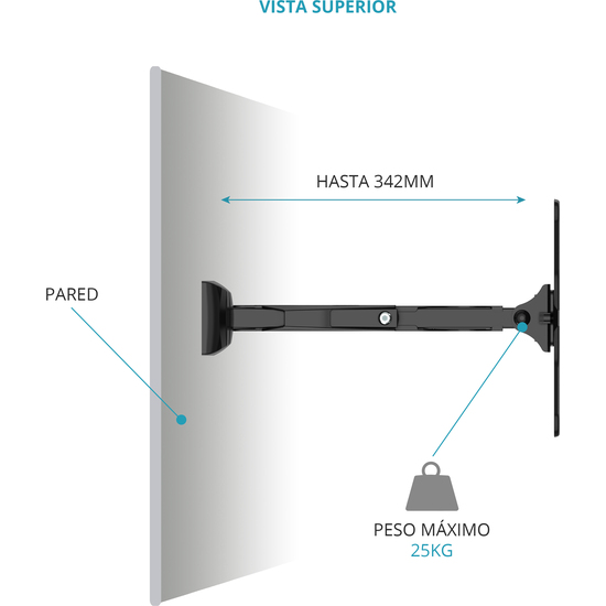 SOPORTE ARTICULADO 2 BRAZOS 26" A 40" (200X200) 25KG image 2