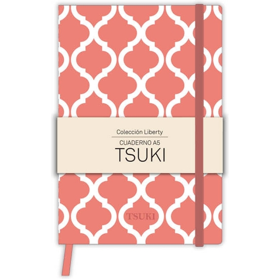 CUADERNOS DE NOTAS CON GOMA TSUKI LIBERTY 128 PÁGINAS 4 COLORES 14X21 CM image 0
