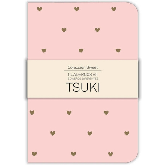 CUADERNOS DE NOTAS TSUKI SWEET 96 PÁGINAS 3 COLORES 14X21 CM image 0