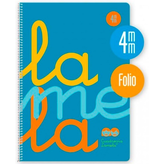 BLOC ESPIRAL FOLIO LAMELA PLASTIC - C 4 - 80 HOJAS - 90 GRS -AZUL image 0
