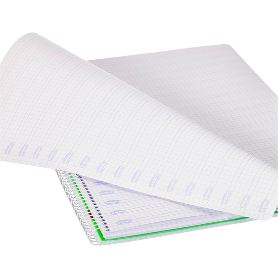 BLOC ESPIRAL FOLIO LAMELA PLASTIC - C 4 - 80 HOJAS - 90 GRS -VERDE image 1