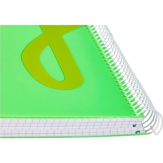 BLOC ESPIRAL FOLIO LAMELA PLASTIC - C 4 - 80 HOJAS - 90 GRS -VERDE image 2