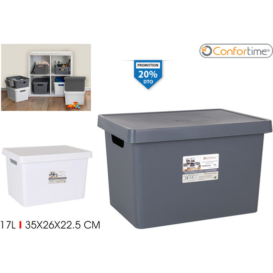 CAJA ORDEN RECTANGULAR MULTIUSO TAPA 17L CONFORTIME image 0