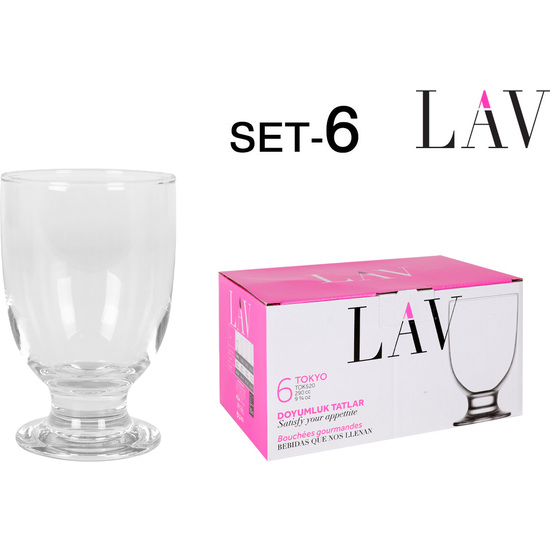 SET 6 VASOS C/PIE 290CC TOKYO image 0
