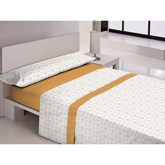 JUEGO DE SÁBANAS ESTAMPADO NINA NARANJA 90 CM image 0