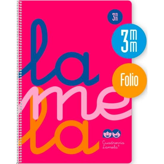 BLOC ESPIRAL FOLIO LAMELA PLASTIC - C 3 - 80 HOJAS - 90 GRS - ROSA image 0