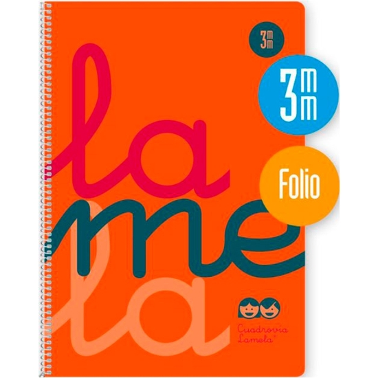 BLOC ESPIRAL FOLIO LAMELA PLASTIC - C 3 - 80 HOJAS - 90 GRS -NARANJA image 0
