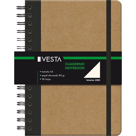CUADERNO NATURE ESPIRAL CON GOMA A5 LISO 96 HOJAS image 0