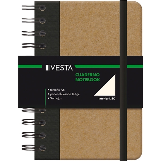 CUADERNO NATURE ESPIRAL CON GOMA A6 LISO 96 HOJAS image 0