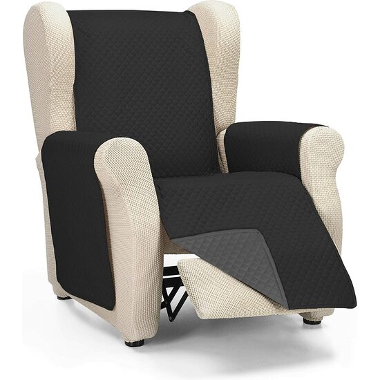 ROMBO CUBRE SOFA REVERSIBLE ACOLCHADO 1 PLAZA ANTRACITA/NEGRO  image 1