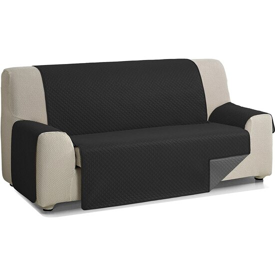 ROMBO CUBRE SOFA REVERSIBLE ACOLCHADO 2 PLAZAS ANTRACITA/NEGRO image 1