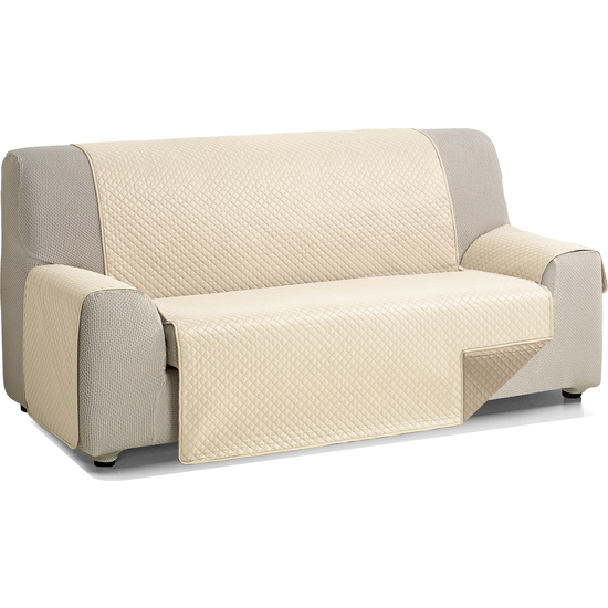 ROMBO CUBRE SOFA REVERSIBLE ACOLCHADO 2 PLAZAS BEIGE/CUERO image 0