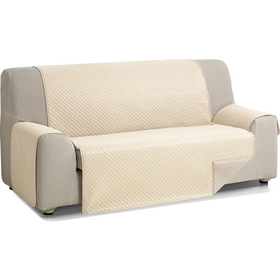 ROMBO CUBRE SOFA REVERSIBLE ACOLCHADO 2 PLAZAS BEIGE/LINO image 0