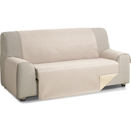 ROMBO CUBRE SOFA REVERSIBLE ACOLCHADO 2 PLAZAS BEIGE/LINO image 1