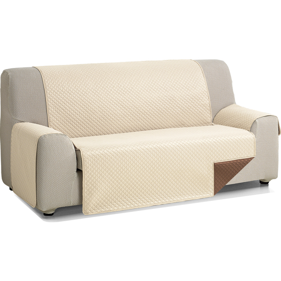 ROMBO CUBRE SOFA REVERSIBLE ACOLCHADO 2 PLAZAS BEIGE/MARRON image 0