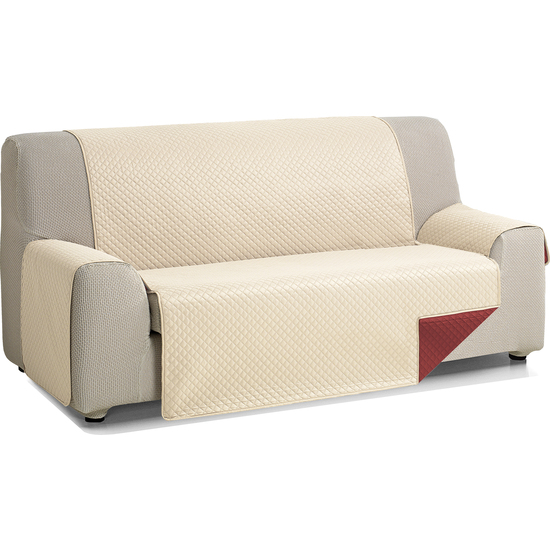 ROMBO CUBRE SOFA REVERSIBLE ACOLCHADO 2 PLAZAS BEIGE/ROJO image 0