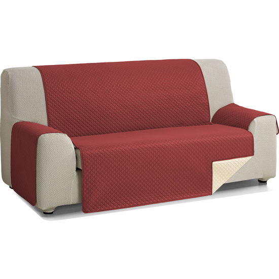 ROMBO CUBRE SOFA REVERSIBLE ACOLCHADO 2 PLAZAS BEIGE/ROJO image 1