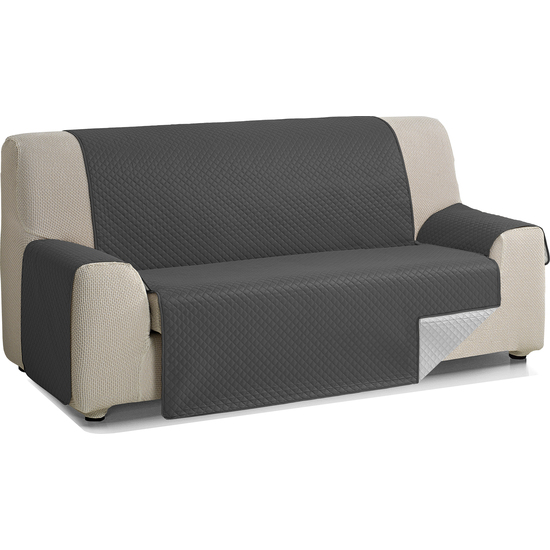 ROMBO CUBRE SOFA REVERSIBLE ACOLCHADO 2 PLAZAS GRIS/ANTRACITA image 1