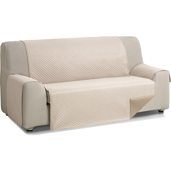 ROMBO CUBRE SOFA REVERSIBLE ACOLCHADO 2 PLAZAS LINO/CUERO image 0