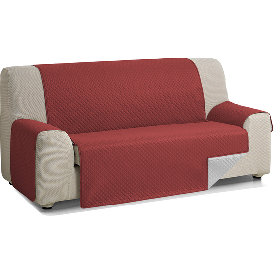 ROMBO CUBRE SOFA REVERSIBLE ACOLCHADO 4 PLAZAS LINO/CUERO image 1