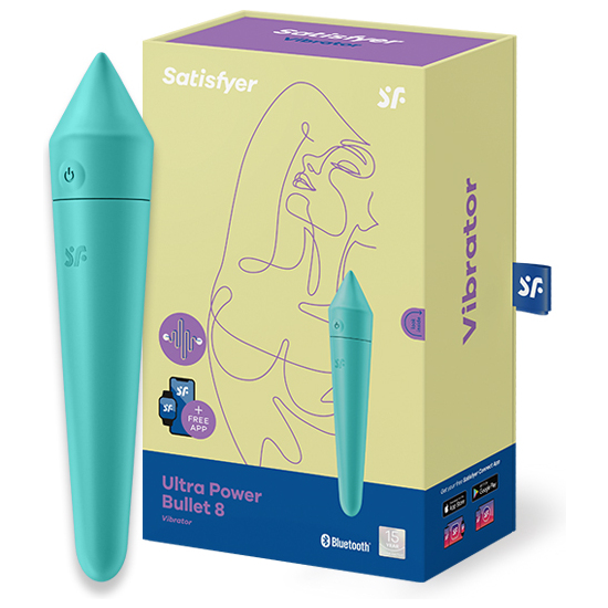 SATISFYER ULTRA POWER BULLET 8 TURQUOISE - INCL. BLUETOOTH AND APP image 0