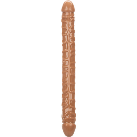 SIZE QUEEN DOUBLE DONG 17 INCH BROWN image 0