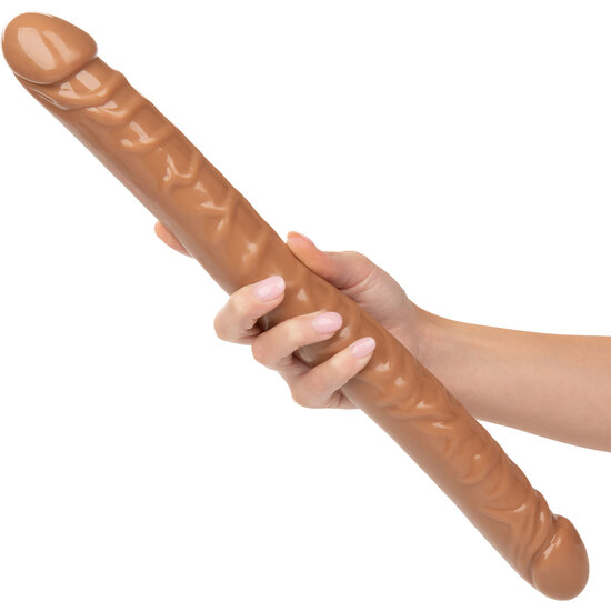 SIZE QUEEN DOUBLE DONG 17 INCH BROWN image 3