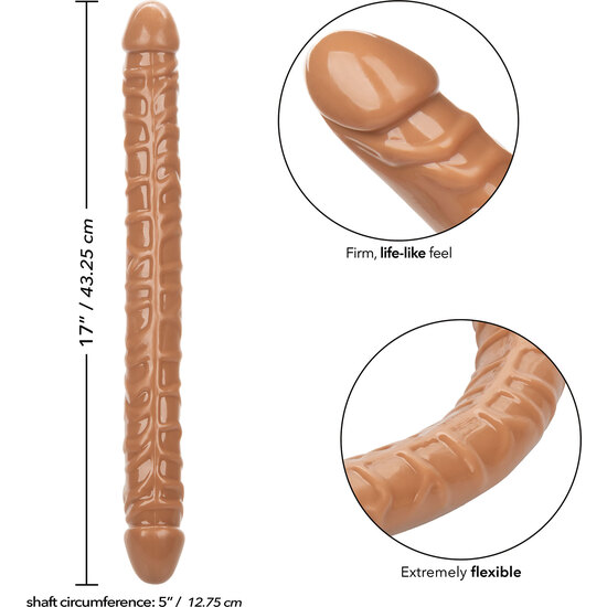 SIZE QUEEN DOUBLE DONG 17 INCH BROWN image 5