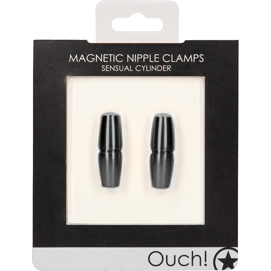 MAGNETIC NIPPLE CLAMPS - SENSUAL CYLINDER - BLACK image 1