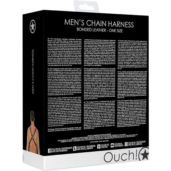 MENS CHAIN HARNESS - ONE SIZE - BLACK image 2