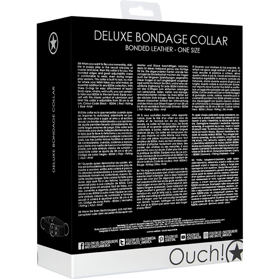 DELUXE BONDAGE COLLAR - ONE SIZE - BLACK image 2