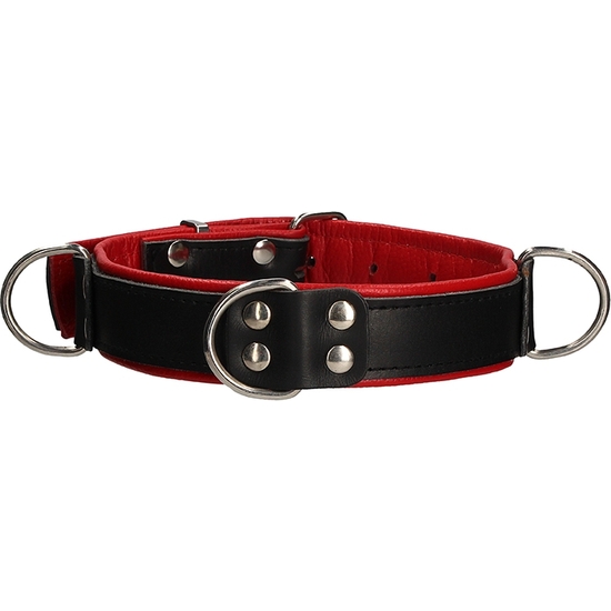 DELUXE BONDAGE COLLAR - ONE SIZE - RED image 3