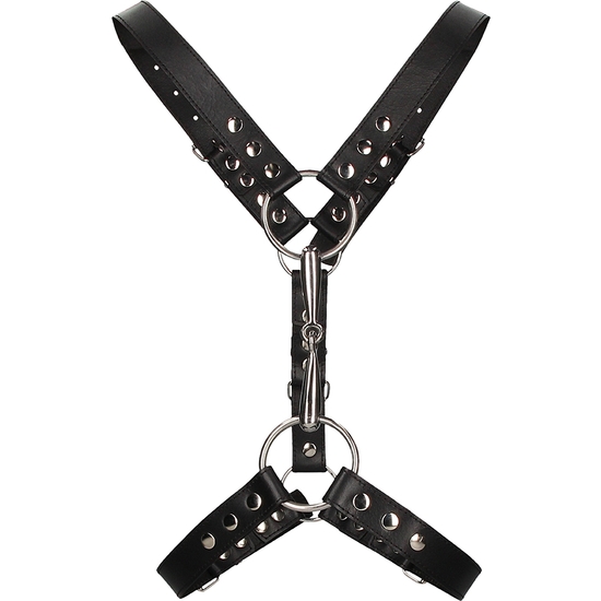 MENS HARNESS WITH METAL BIT - ONE SIZE - BLACK image 3