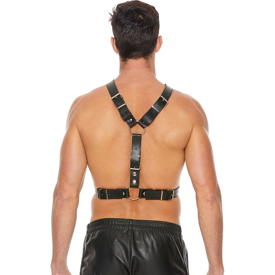 MENS HARNESS WITH METAL BIT - ONE SIZE - BLACK image 4