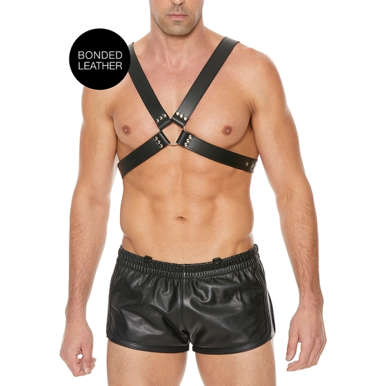 MENS LARGE BUCKLE HARNESS - ONE SIZE - BLACK image 0
