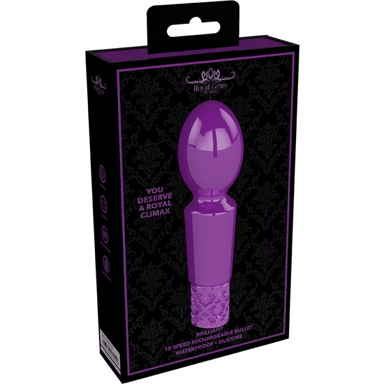 BRILLIANT - RECHARGEABLE SILICONE BULLET - PURPLE image 1