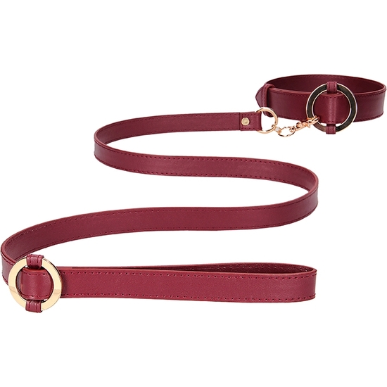 OUCH HALO - COLLAR WITH LEASH - BURGUNDY image 4
