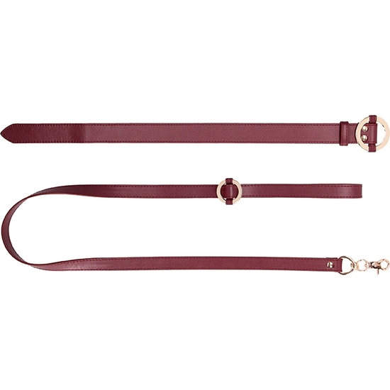 OUCH HALO - COLLAR WITH LEASH - BURGUNDY image 5