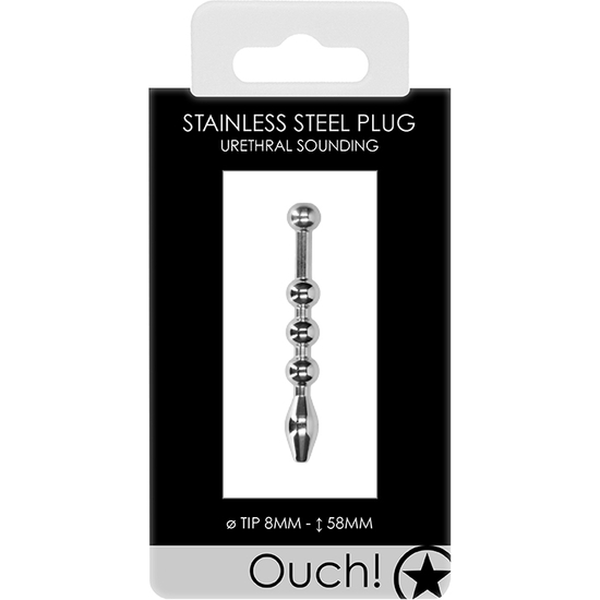 URETHRAL SOUNDING - METAL PLUG - 8MM image 1
