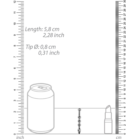 URETHRAL SOUNDING - METAL PLUG - 8MM image 2