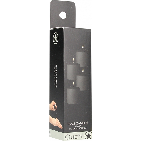TEASE CANDLES - DISOBEDIENT SMELL - 4 PIECES - BLACK image 1