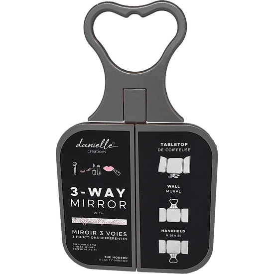 ESPEJO DE VIAJE PLEGABLE REFLEJO PREMIUM NEGRO DE 23X12 CM image 0