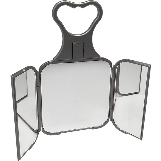ESPEJO DE VIAJE PLEGABLE REFLEJO PREMIUM NEGRO DE 23X12 CM image 2