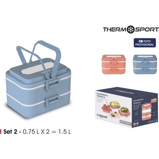 SET 2 FIAMBRERA TERMICA PU 0.75LT THERMOSPORT - COLORES SURTIDOS image 0