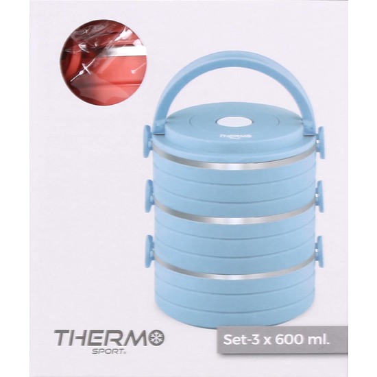 SET 3 FIAMBRERA TERMICA SS 0.6LT THERMOSPORT - COLORES SURTIDOS image 1