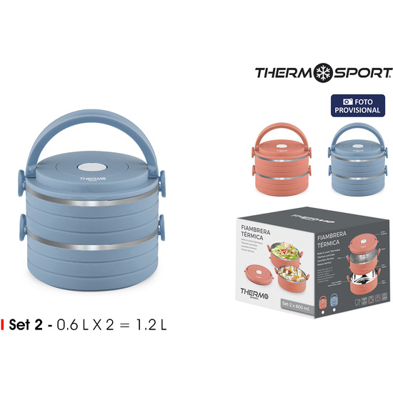 SET 2 FIAMBRERA TERMICA SS 0.6LT THERMOSPORT - COLORES SURTIDOS image 0