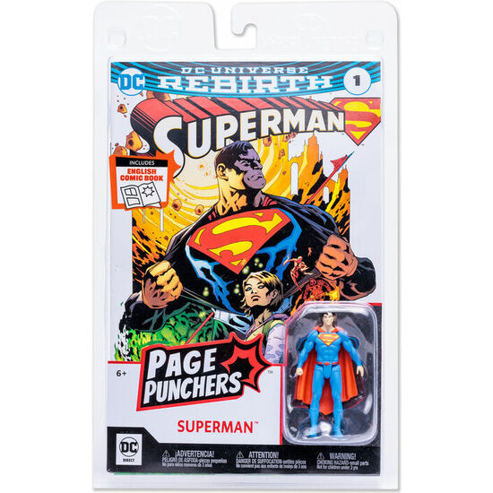 FIGURA SUPERMAN + COMIC REBIRTH SUPERMAN DC COMICS 7CM image 0
